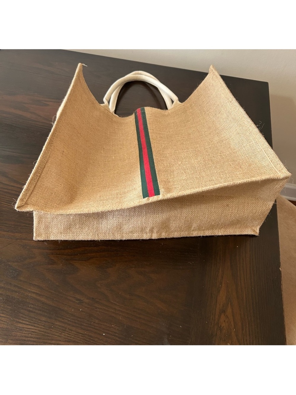 NEW HIBALA Woven Large Beach Shoulder Tote with Center Striped Accent handmade - Picture 7 of 10